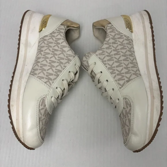 Michael Kors Womens Monique Logo Shoes Sz 8 Platform Trainer Sneaker - Picture 5 of 14